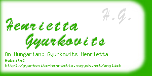 henrietta gyurkovits business card